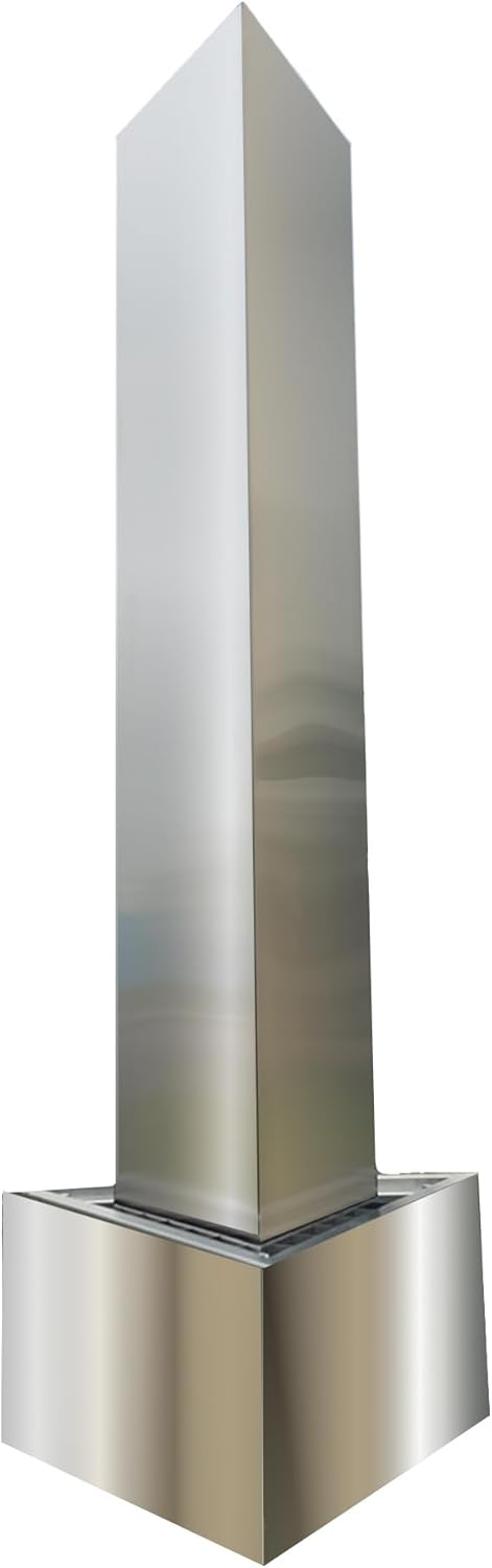 Köhko® Dreieckige Säule H150cm mit integrierte LED-Beleuchtung auf Dreieckige Edelstahl Becken Matte