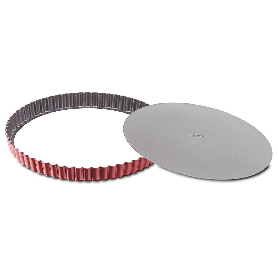 Tefal j1641514 Tart Mould Loose Base, Stahl, 28 cm, rot