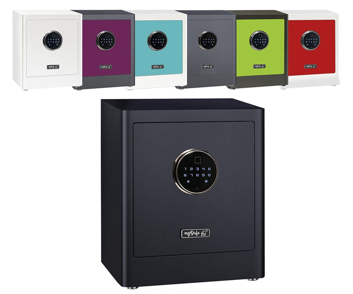 mySafe Premium 350 | elektronischer Schrank-Tresor | Zahlencode & Fingerscan | modernes Design | hoh