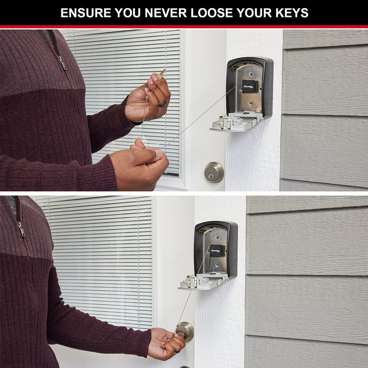 Master Lock Schlüsseltresor + Ausziehbares Schlüsselkabel [Weiss] [Medium] [Wandhalterung] - 5401EUR