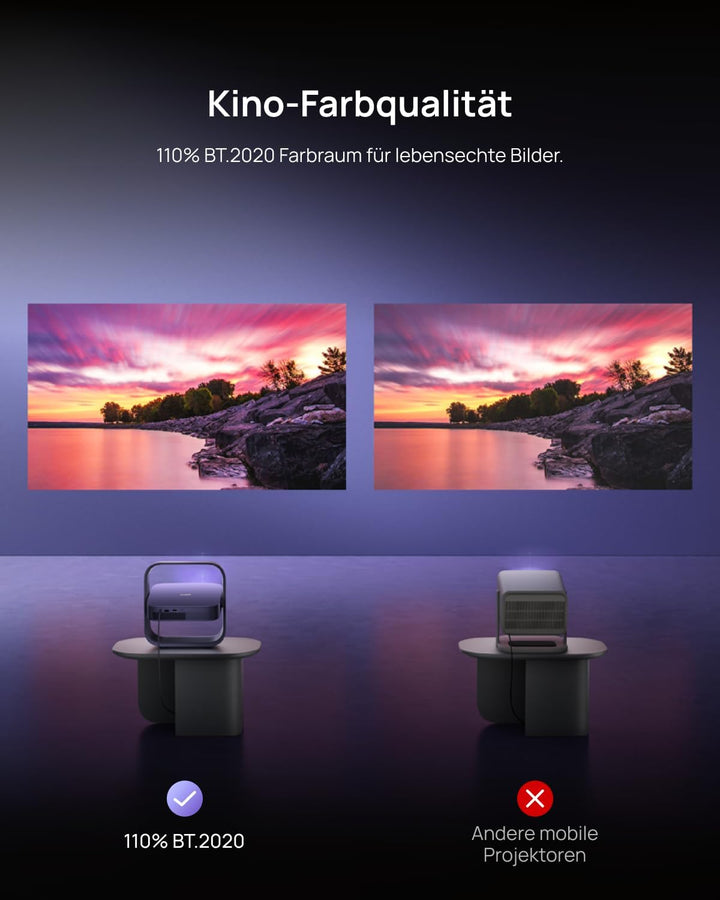 XGIMI Elfin Flip Laser Tragbarer Beamer 1080P mit Google TV &amp; Netflix | 1600 ISO Lumen, RGB-Triple-L