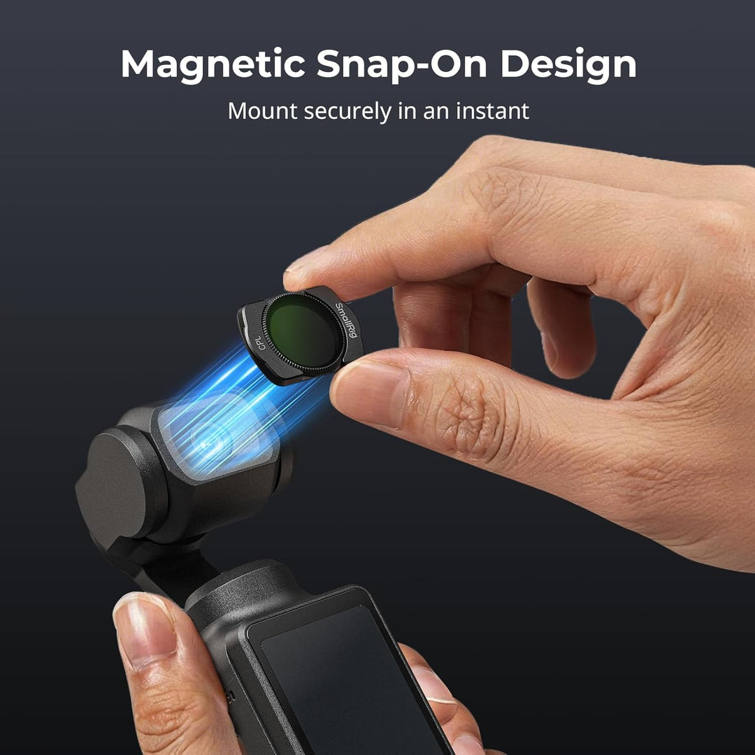 SMALLRIG Magnetisches Weitwinkelobjektiv- & ND- & CPL- & Effektfilter-Set für DJI Osmo Pocket 4/3, 4