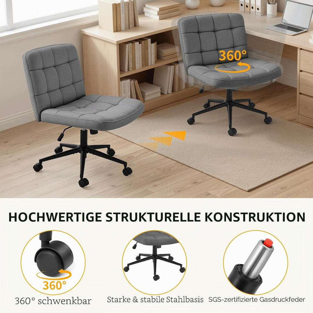 Clevich Bürostuhl Ohne Armlehne, Breiter Schneidersitz Stuhl für Schneidersitz Ergonomischer Höhenve