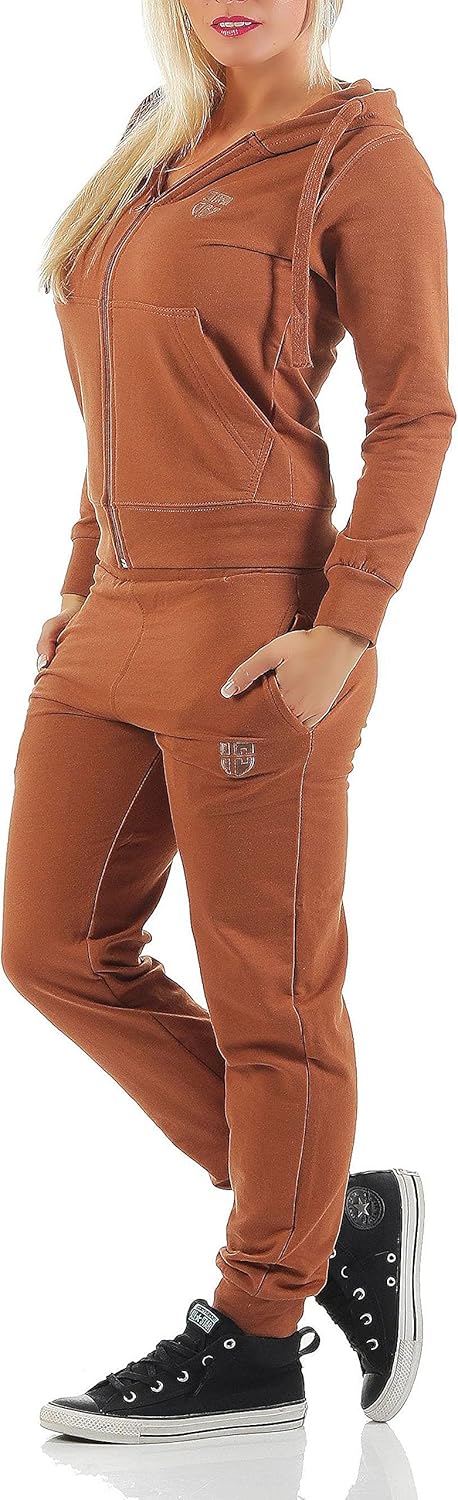 Gennadi Hoppe Damen Jogginganzug - Stilvoller Sportanzug & Trainingsanzug XL hellbraun (camel), XL h