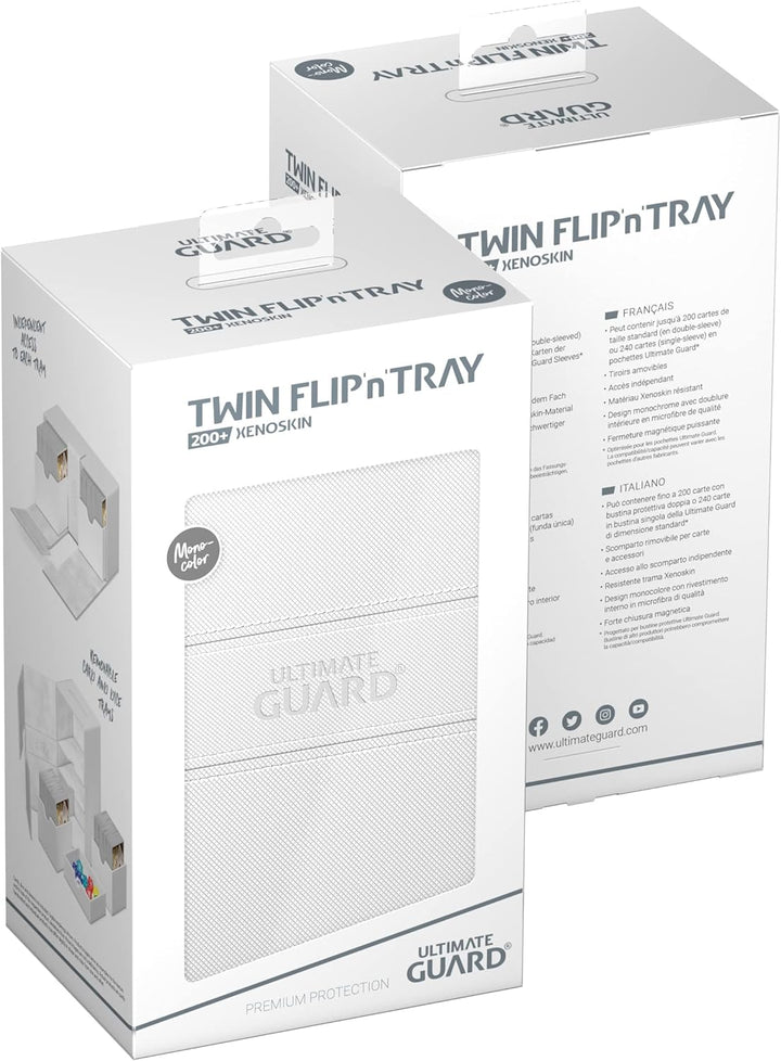 Ultimate Guard Twin Flip`n`Tray 200+ XenoSkin Monocolor Weiss, Weiß