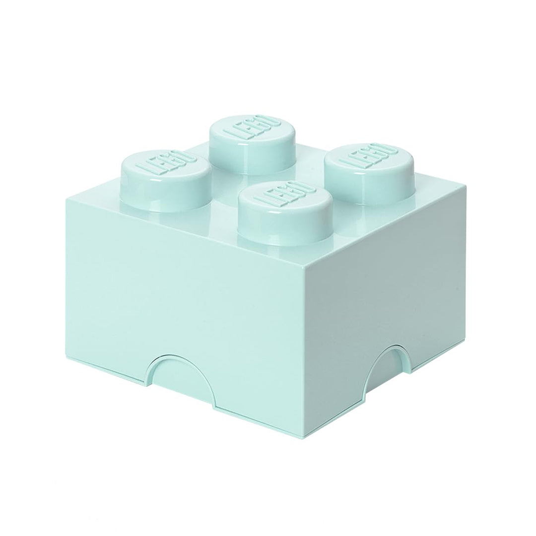 LEGO Aufbewahrungsstein, 4 Noppen, Stapelbare Aufbewahrungsbox, 5,7 l, mintgrün Aqua Light Blue, Aqu