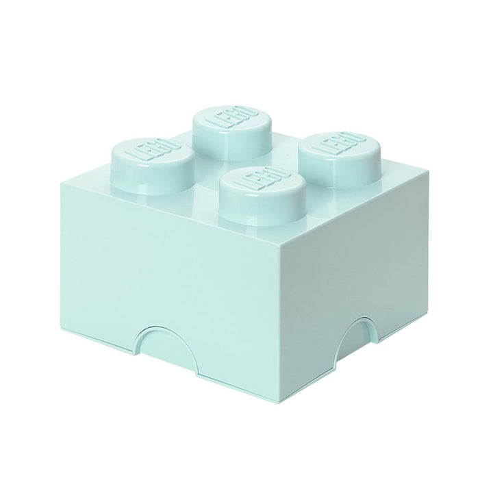 LEGO Aufbewahrungsstein, 4 Noppen, Stapelbare Aufbewahrungsbox, 5,7 l, mintgrün Aqua Light Blue, Aqu