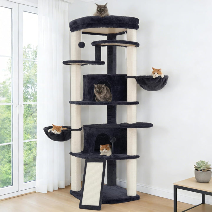 Gitelsnour Eck-Kratzbaum, Katzenbaum für Innenbereich, Mehrstöckiges katzenkratzbaum mit Sisal Kratz