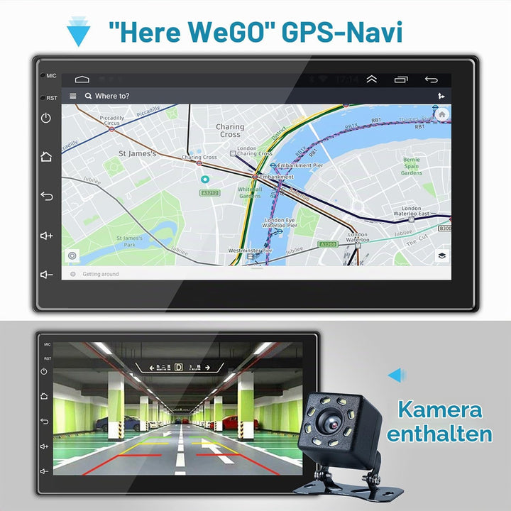 ANKEWAY Neu 7 Zoll [2G+32G] Android Autoradio 2 DIN mit CarPlay+Android Auto+WiFi+Bluetooth+RDS/FM+G
