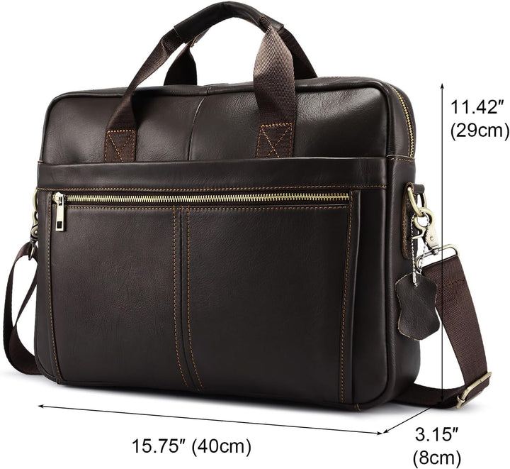 BAIGIO Aktentasche Herren Leder Laptoptasche Handtasche Business Umhängetasche 14 Zoll Vintage Leder