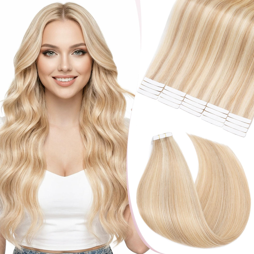 SEGO Tapes Echthaar Extension Echthaar 20 Tressen Adhesive Klebeband Haarverlängerung Haar 1g/Stück