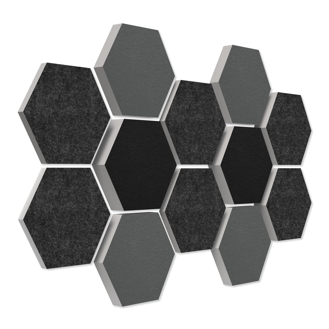 platino24 Schallabsorber 3D-Set aus Basotect G+ < 12 Elemente Ø30cm Wabe > Qualitäts Akustik Element