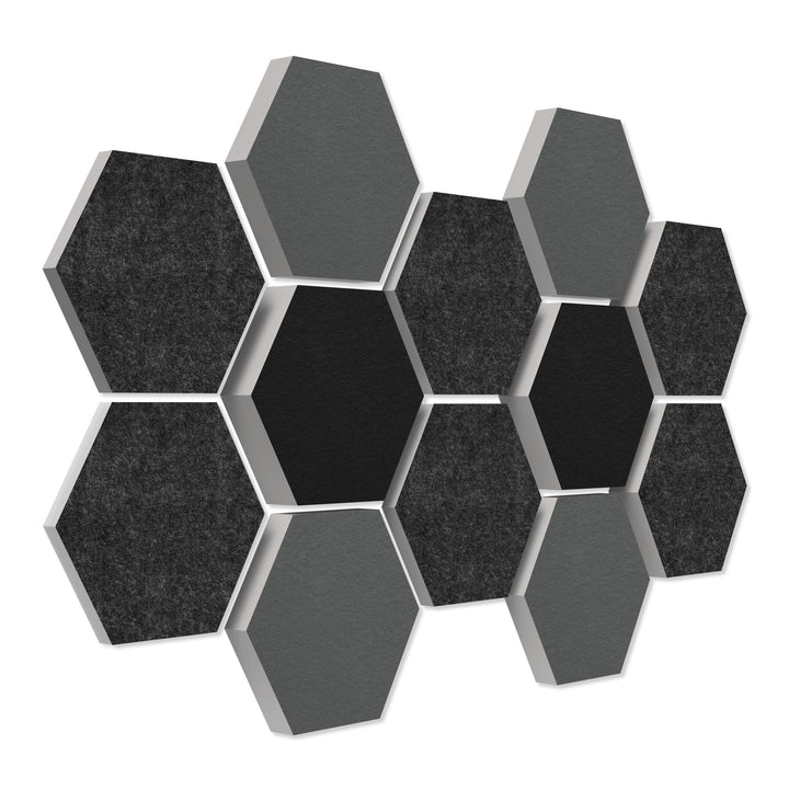 platino24 Schallabsorber 3D-Set aus Basotect G+ < 12 Elemente Ø30cm Wabe > Qualitäts Akustik Element