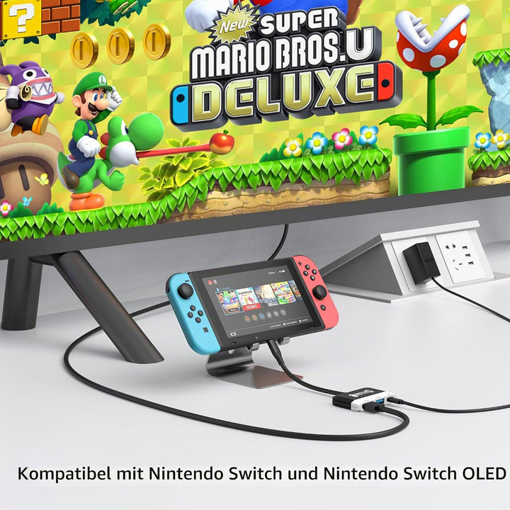 Switch Dock for Nintendo Switch OLED, 3 in 1 Switch TV Adapter with 4K HDMI, USB 3.0 Port, Type C 10