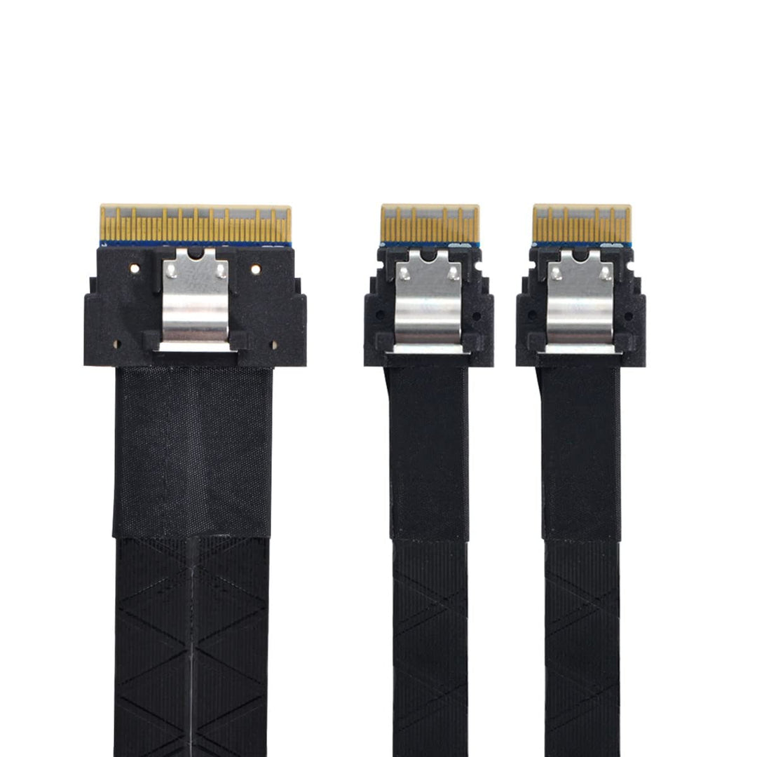 CY Slimline PCI-E Ultraport SAS Slim 4.0 SFF-8654 8i 74pin auf Dual SFF-8654 4i 38pin Kabel 40cm PCI