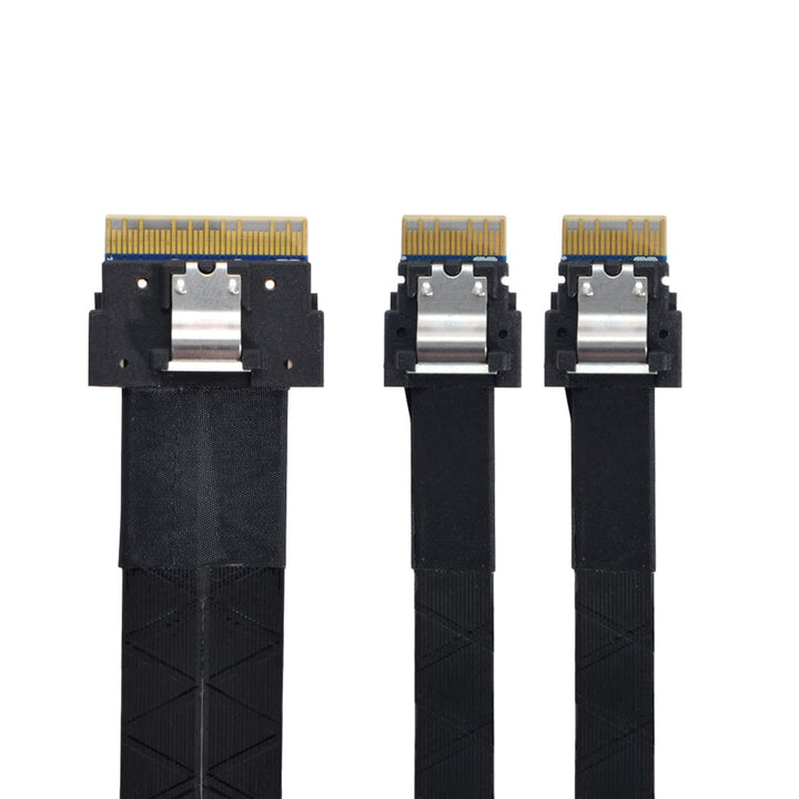 CY Slimline PCI-E Ultraport SAS Slim 4.0 SFF-8654 8i 74pin auf Dual SFF-8654 4i 38pin Kabel 40cm PCI