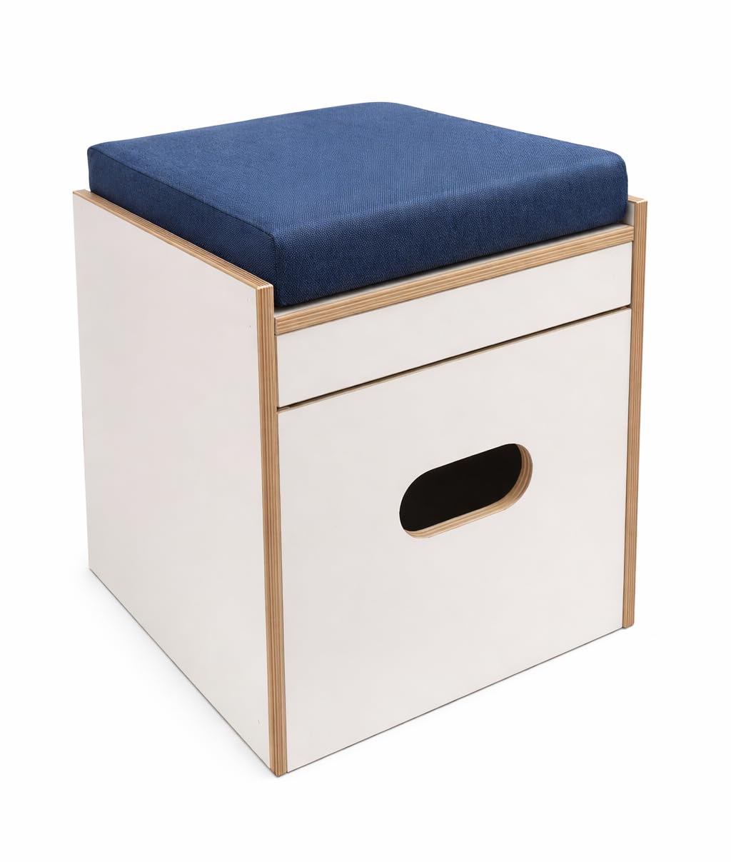 Toiletten Hocker Weiss Porta Potti 165/365 inkl. Polster Blau ohne Toilette