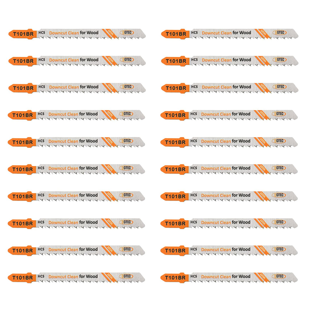 BGTEC 20PCS T-Schaft Stichsägeblätter Set HCS(SK5) Stichsägeblätter für Holz, Kunststoff schneiden(T