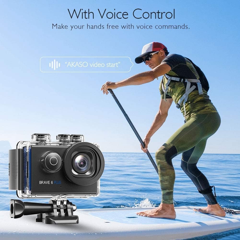 AKASO Action Cam 4K30FPS 20MP WiFi Actionkamera mit Touchscreen EIS 4X Zoom Fernbedienung 40m Unterw