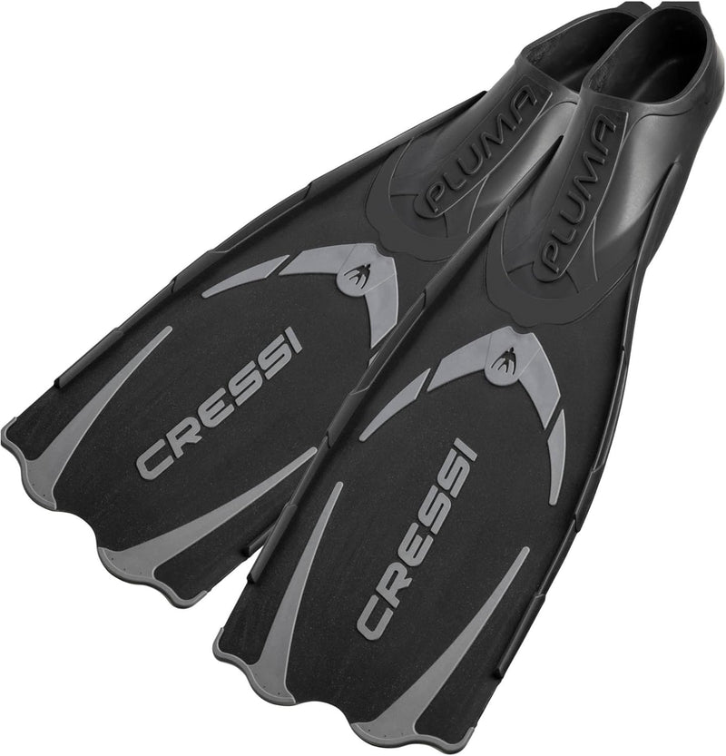 Cressi Pluma / Pluma Bag - Premium Flossen Set Schwarz/Silber 37/38 Single, Schwarz/Silber 37/38 Sin