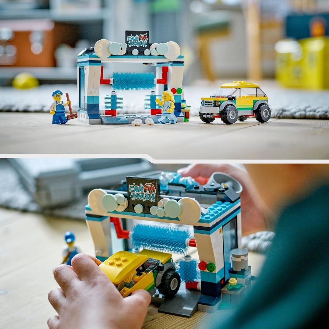 LEGO City Autowaschanlage, Set mit Spielzeugauto für Kinder ab 6 Jahren, Jungen & Mädchen, funktioni