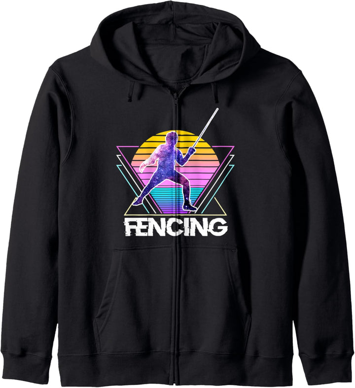 Fechten Sport Retro Vintage Vaporwave 90er Fechter Kapuzenjacke