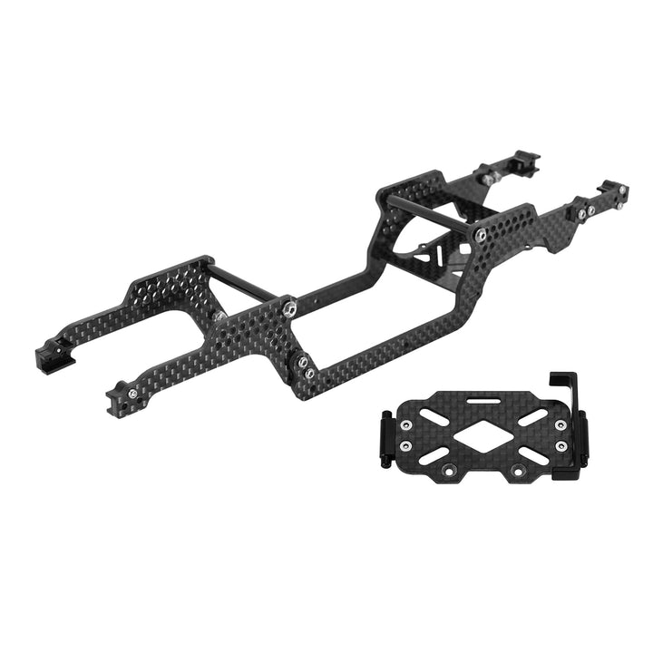 INJORA LCG Carbon Fiber Chassis Frame Kit mit Batterieablage für 1/18 TRX4M Defender Bronco K10 F150