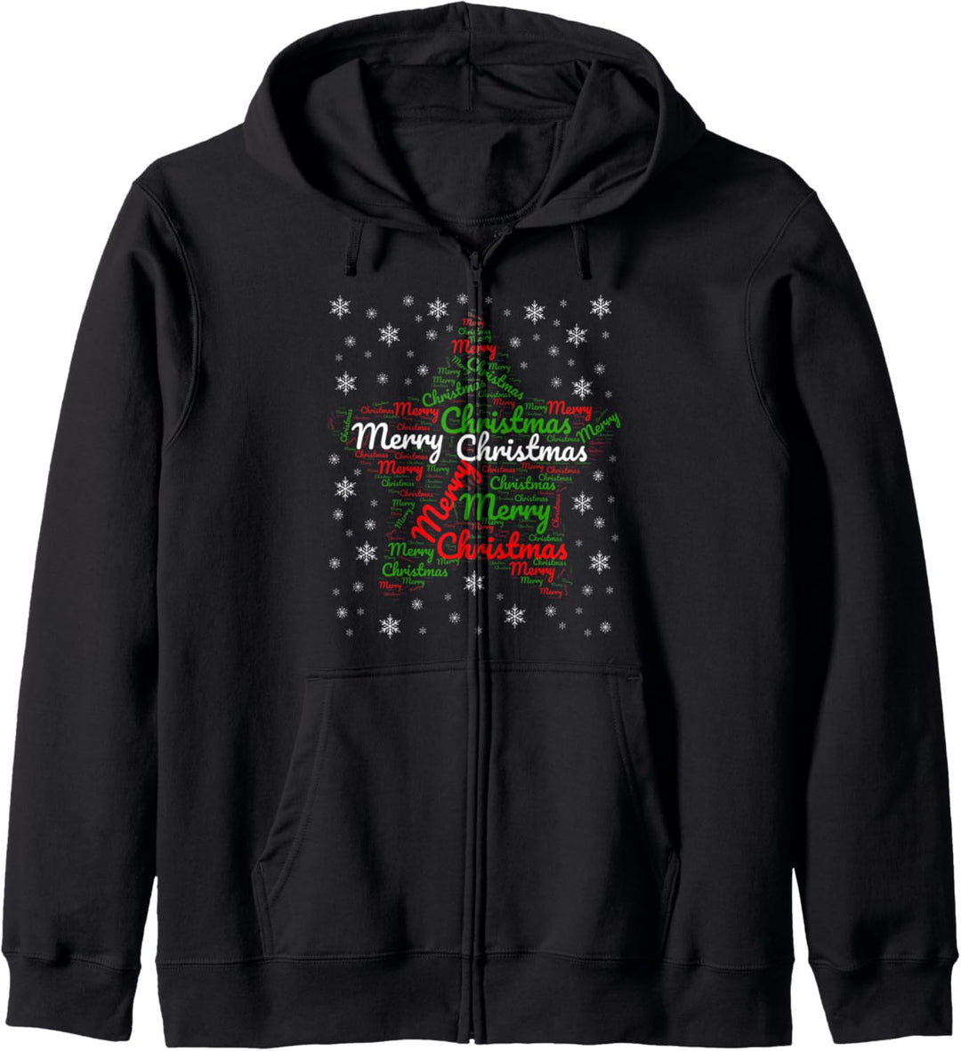 Frohe Weihnachten Merry Christmas Wordart Kapuzenjacke