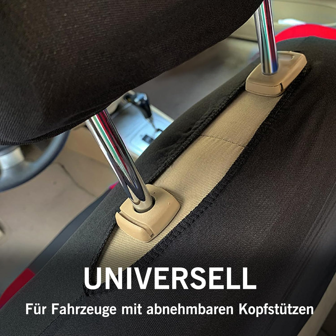 Universal Autositzbezüge Set Atmungsaktiv Strapazierfähig Waschbar 5-Sitze Schonbezüge für Vordersit