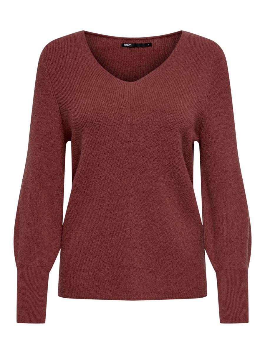 ONLY Female Strickpullover ONLATIA Strickpullover S Mineral Red/Detail:w. Melange, S Mineral Red/Det