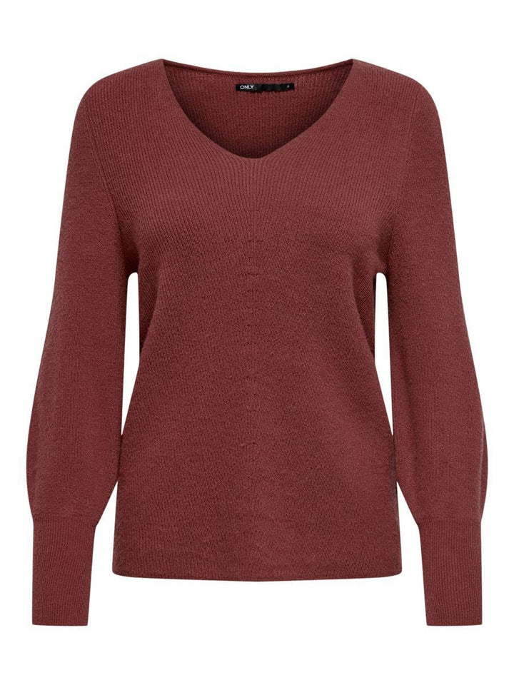 ONLY Female Strickpullover ONLATIA Strickpullover S Mineral Red/Detail:w. Melange, S Mineral Red/Det