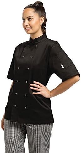 Whites Chefs Apparel A439-M Vegas-Kochjacke, kurze Ärmel, schwarz, M