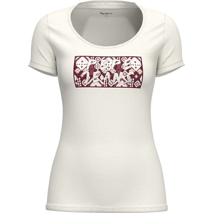 Pepe Jeans Damen Brandi T-Shirt XS White (Mousse), XS White (Mousse)