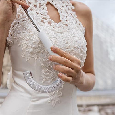 SMATI Durchsichtiger Regenschirm transparent Stockschirm Glockenform Hochzeit, Hochzeit