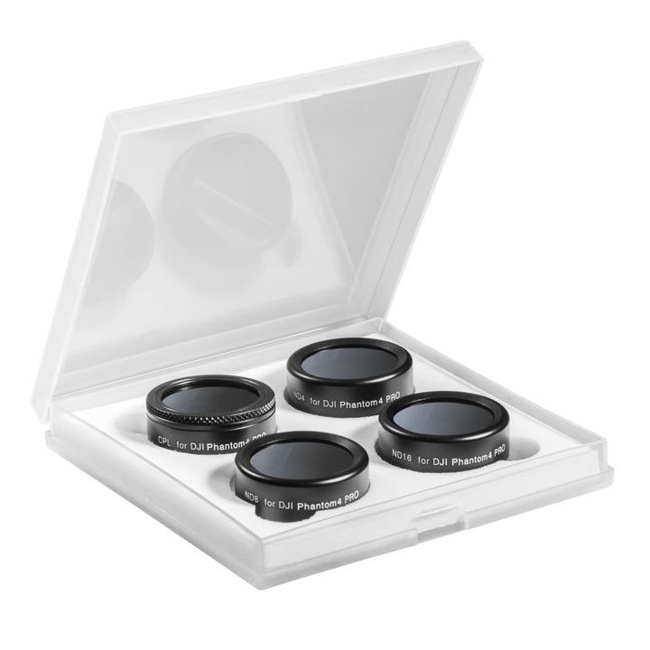 Walimex pro Pro Drohnenfilter Set DJI Phantom 4 Pro (CPL, ND 4, ND 8, ND 16, inklusiv Schutzhülle) s