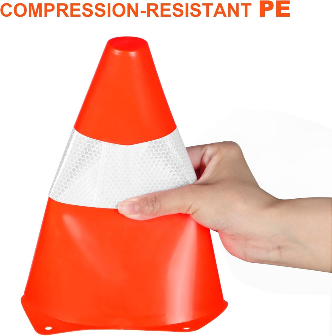 Warnkegel 23cm, 4 Stück Verkehrshütchen Markierungshütchen,stapelbar Warnleitkegel Leitkegeln,Verkeh