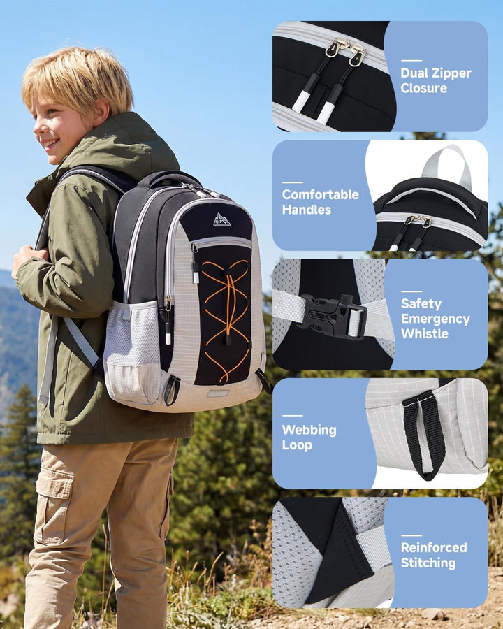 Amythe Outdoor Schulrucksack für Jungen Mädchen ab 6 Jahren, Wanderrucksack Kinder 1. - 5. Klasse, W