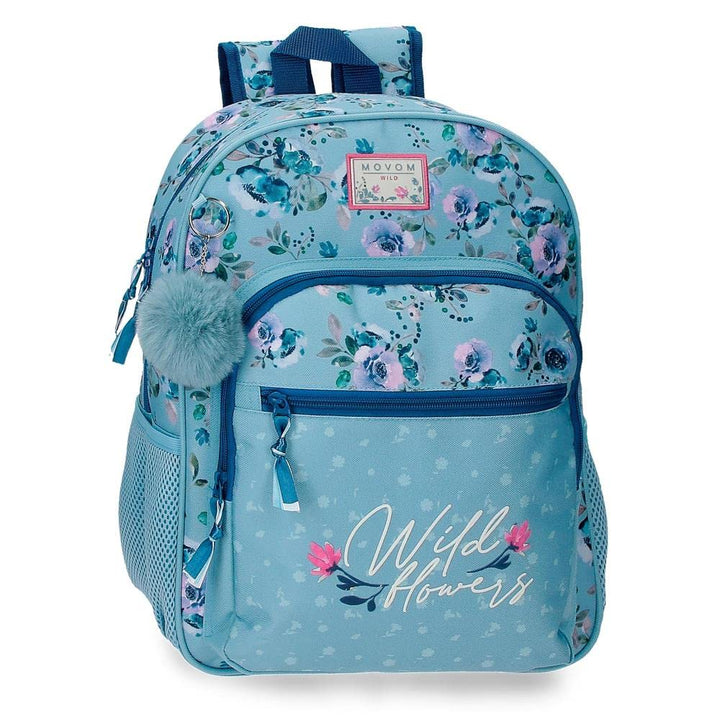 Movom Wildblumen Schulrucksack Anpassbar an Trolley Blau 30x38x12 cm Polyester 13.68L Rucksack 38, R