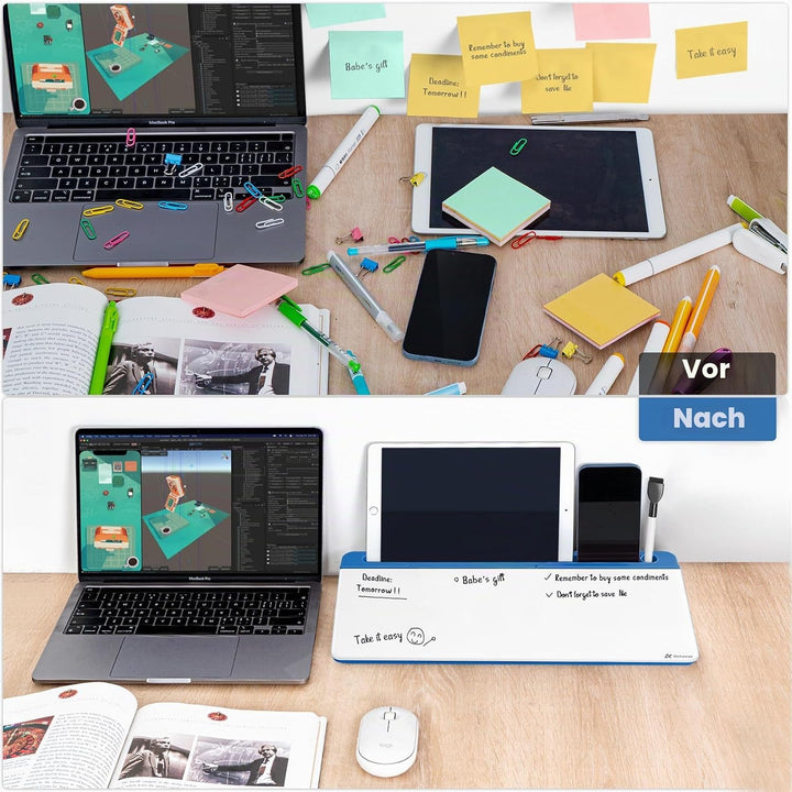 Varhomax Whiteboard aus Glas, trocken abwischbar, trocken abwischbar, To-do-Liste, Notizblock für Sc