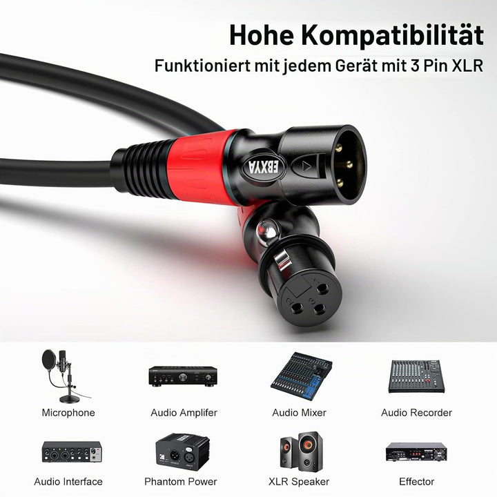 EBXYA XLR Kabel 1M 4Pack XLR Stecker zu Buchse Kabel Mikrofonkabel 3-Pin Balanced DMX Kabel XLR Patc