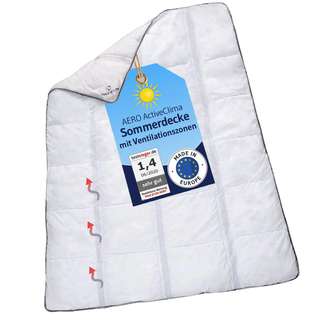 AERO ActiveClima 260x220 Sommerdecke mit innovativer OptiSleep®-Technologie | Luftige Steppdecke mit