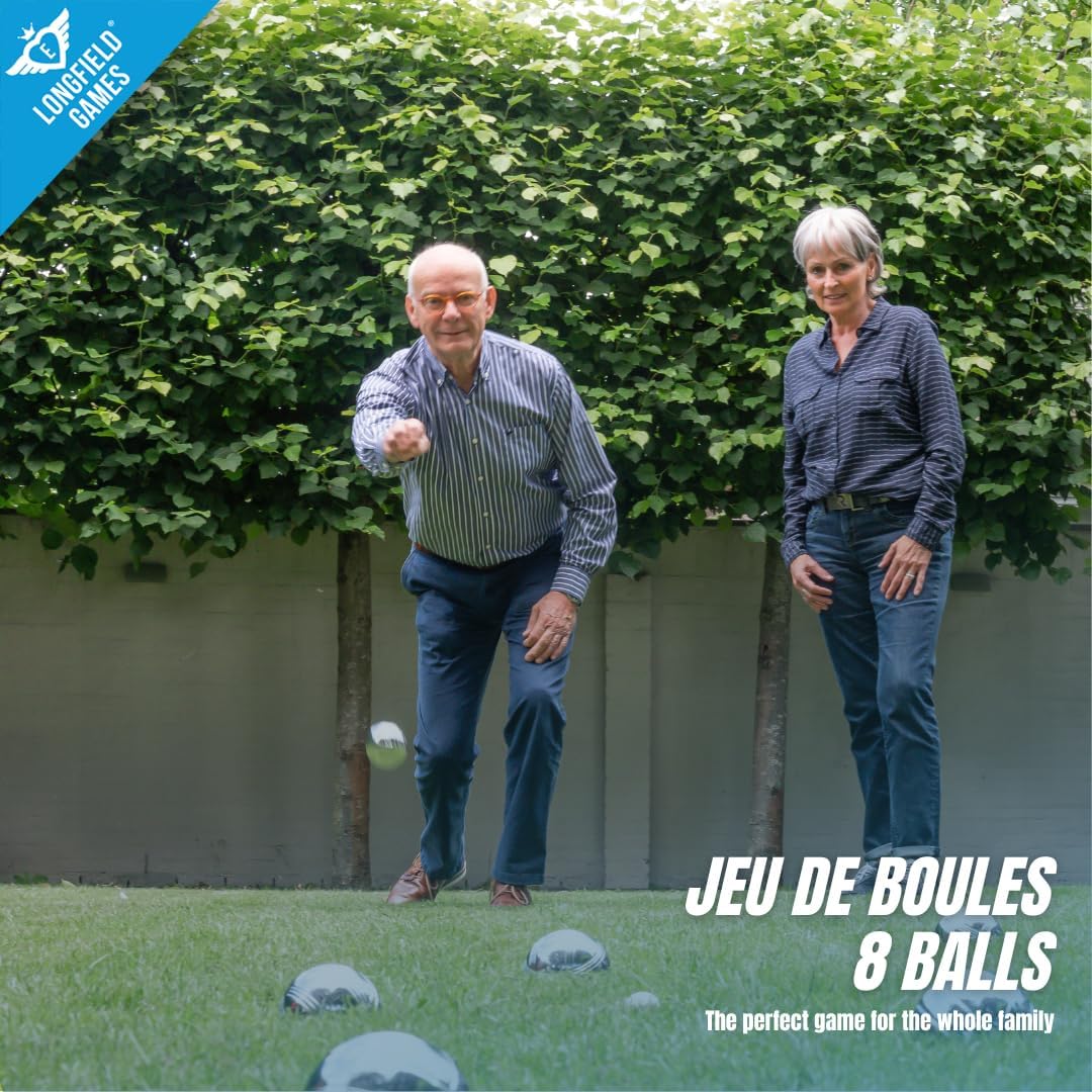Engelhart - 010206 - Petanque Kugeln Set (8 boulekugel ) Luxus Petanque Spiele - Boules-Set In Holzk