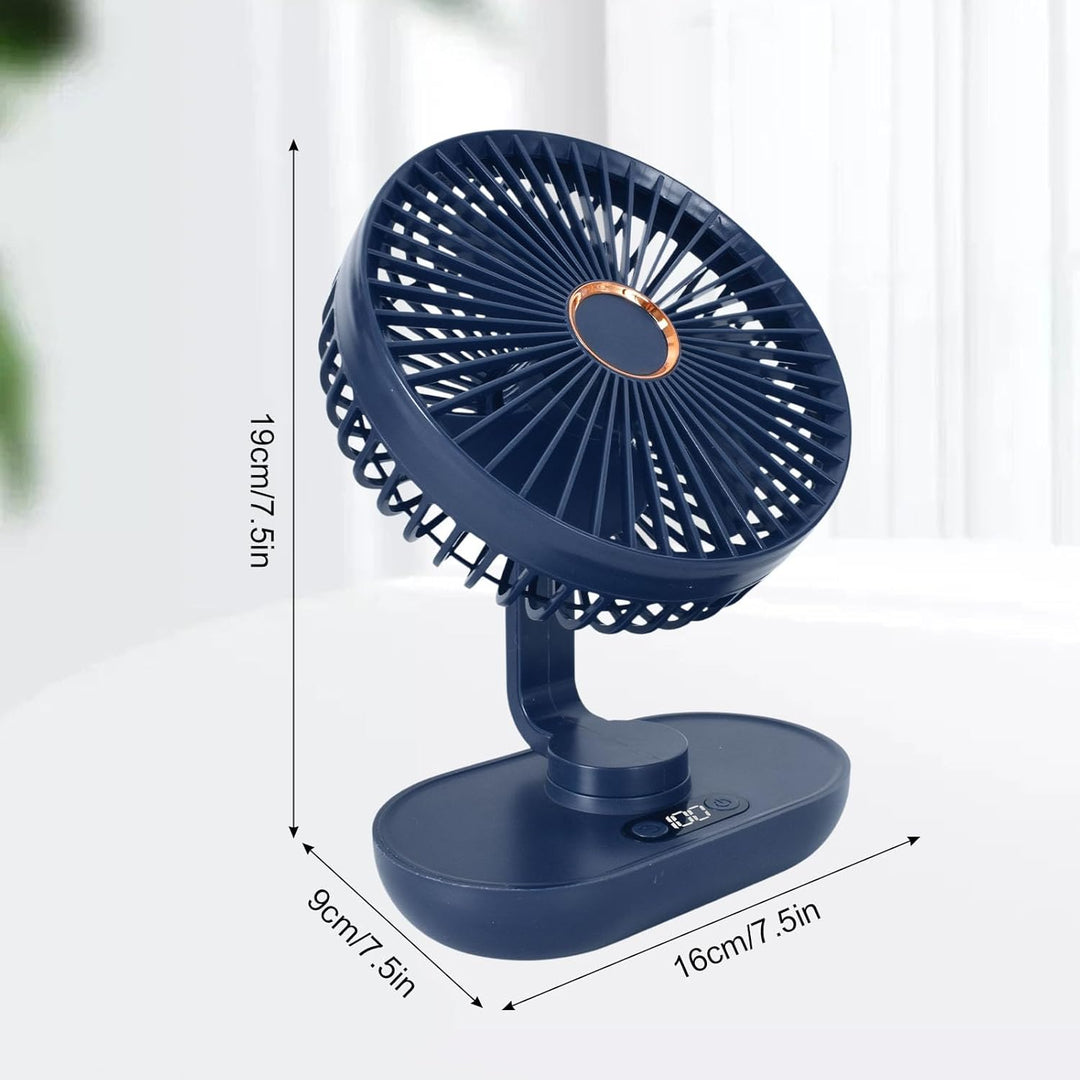 Mini Ventilator Oszillierend Ultra Leise,4000mAh Akku Mini Tischventilator,5 Geschwindigkeiten USB T