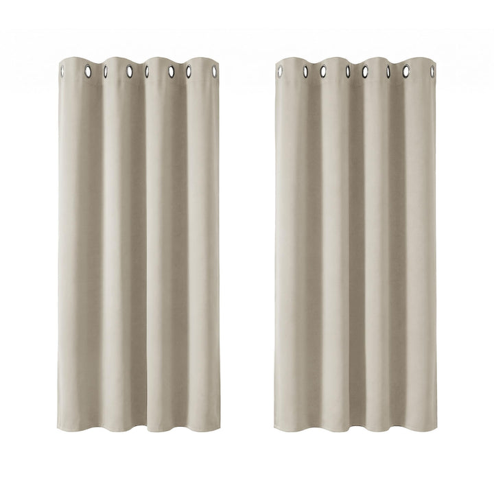 Deconovo Vorhang Verdunkelung Ösen Gardinen Wohnzimmer Gardinen Blickdicht, 138x117cm(HöhexBreite),
