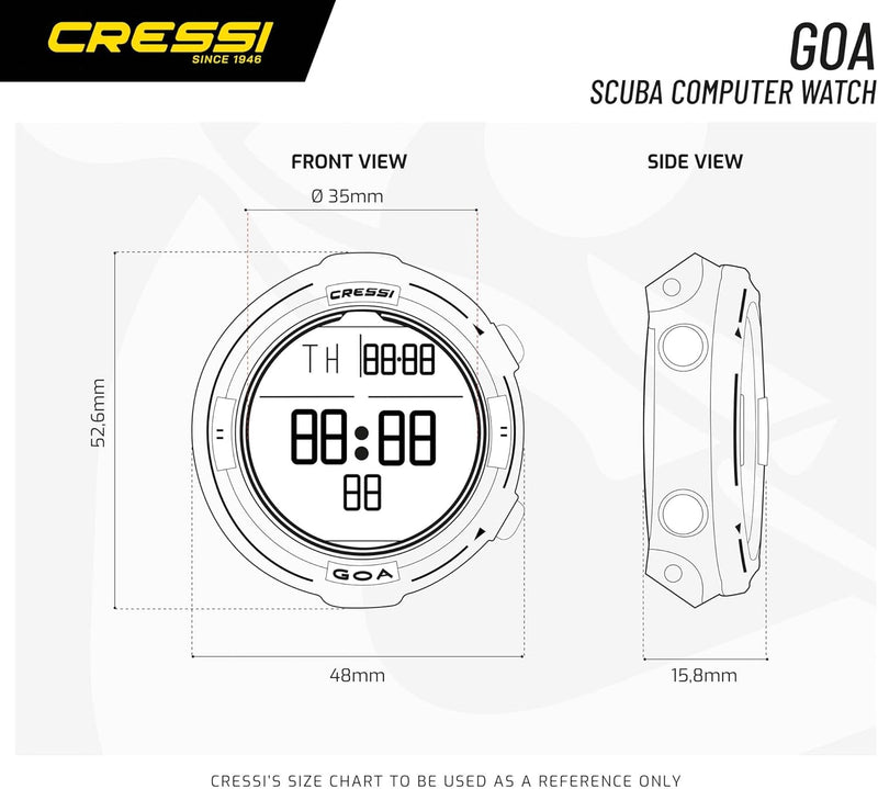 Cressi Goa - Tauchcomputer - Dual Mix - Algorithmus RGBM von Cressi - WEEE NR. DE 13961704 Schwarz/B