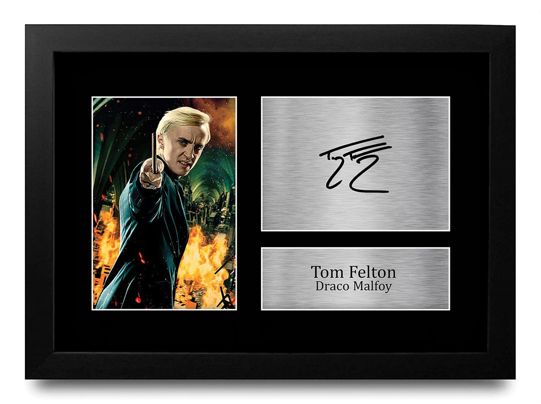HWC Trading FR A4 Tom Felton Harry Potter Draco Malfoy Geschenke Gedrucktes Signiertes Autogramm-Bil