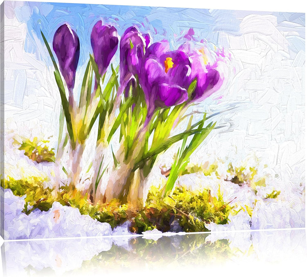 Pixxprint Frühling florwer Hintergrund als Leinwandbild/Grösse: 100x70 cm/Wandbild/Kunstdruck/fertig