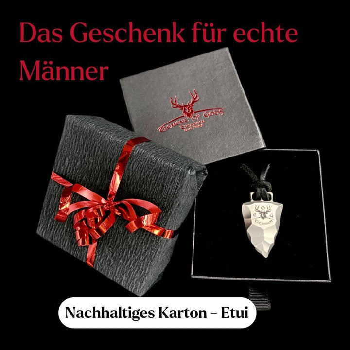 Element of Gods Titan Faustkeil Baden Wappen Anhänger Herrenschmuck mit Lederband in schwarz