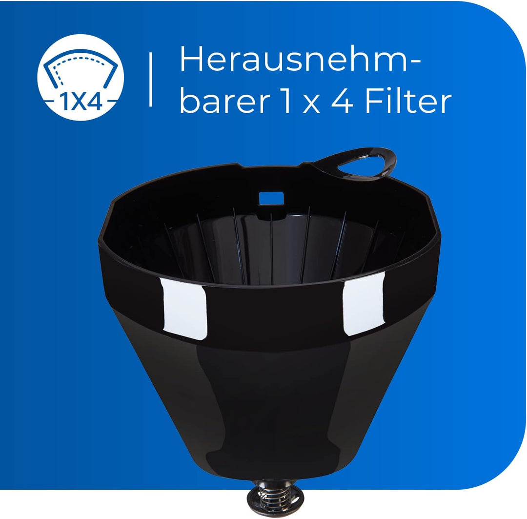 Exquisit Filterkaffemaschine KA 6103 sw | 12 Tassen Kaffee | 1x4 Filtergrösse | 900 Watt | Abschalta