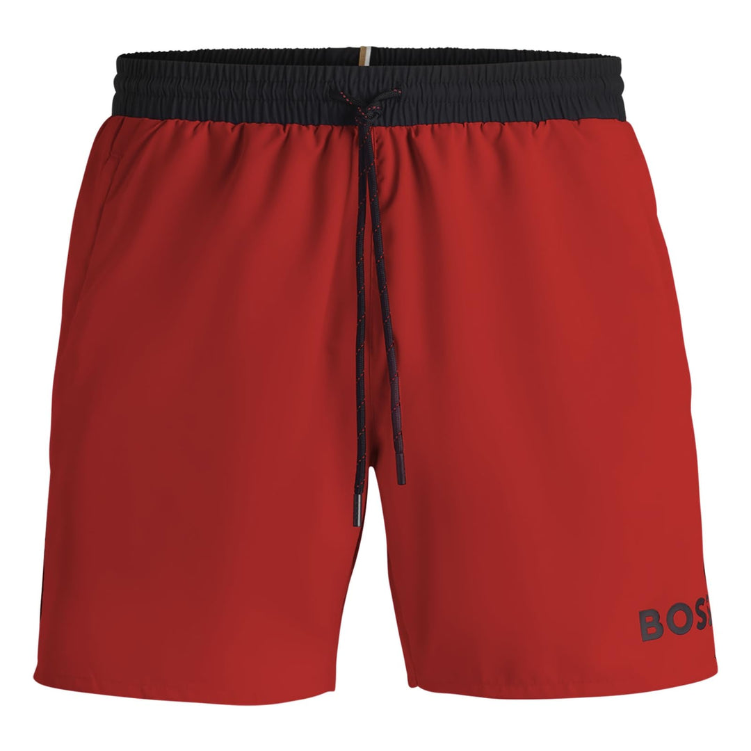 BOSS Herren Starfish Badeshorts mit Kontrast-Logo M 610medium Red, M 610medium Red